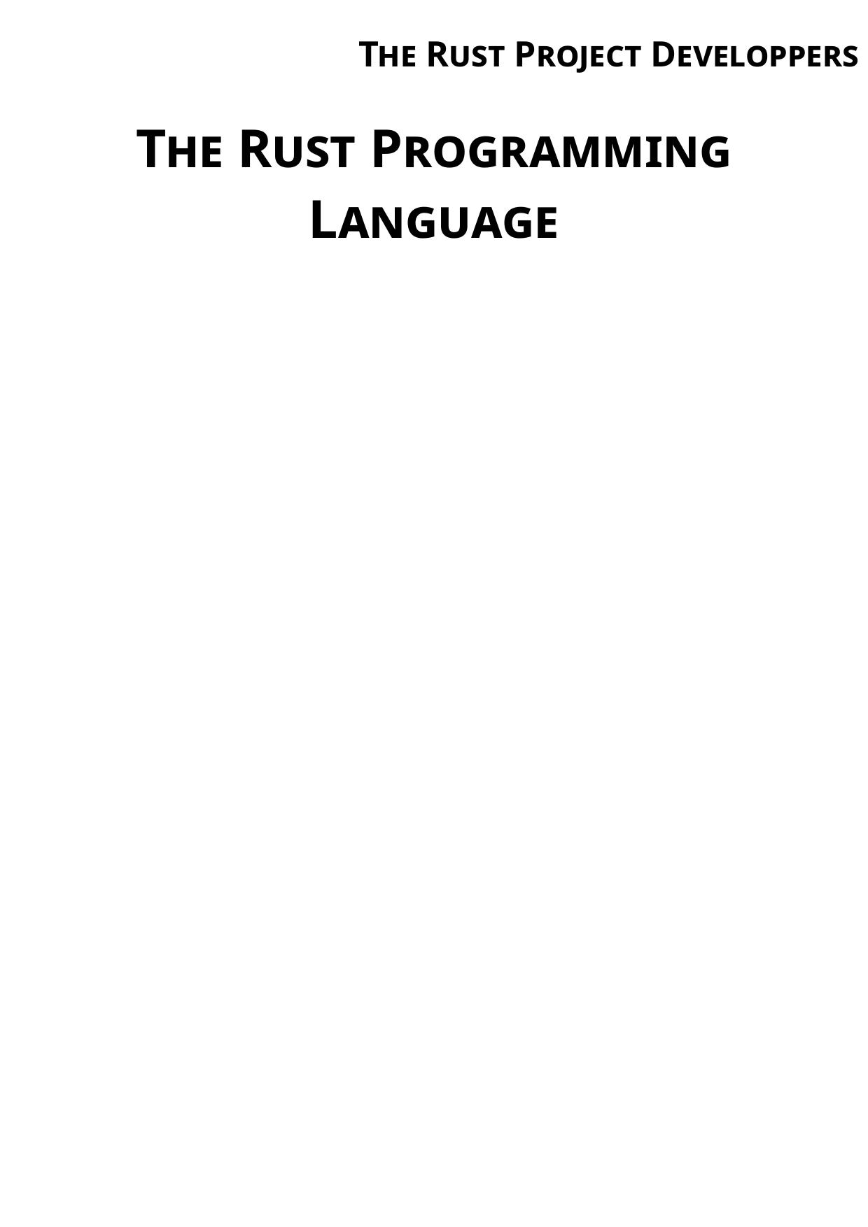 The Rust Programming Language