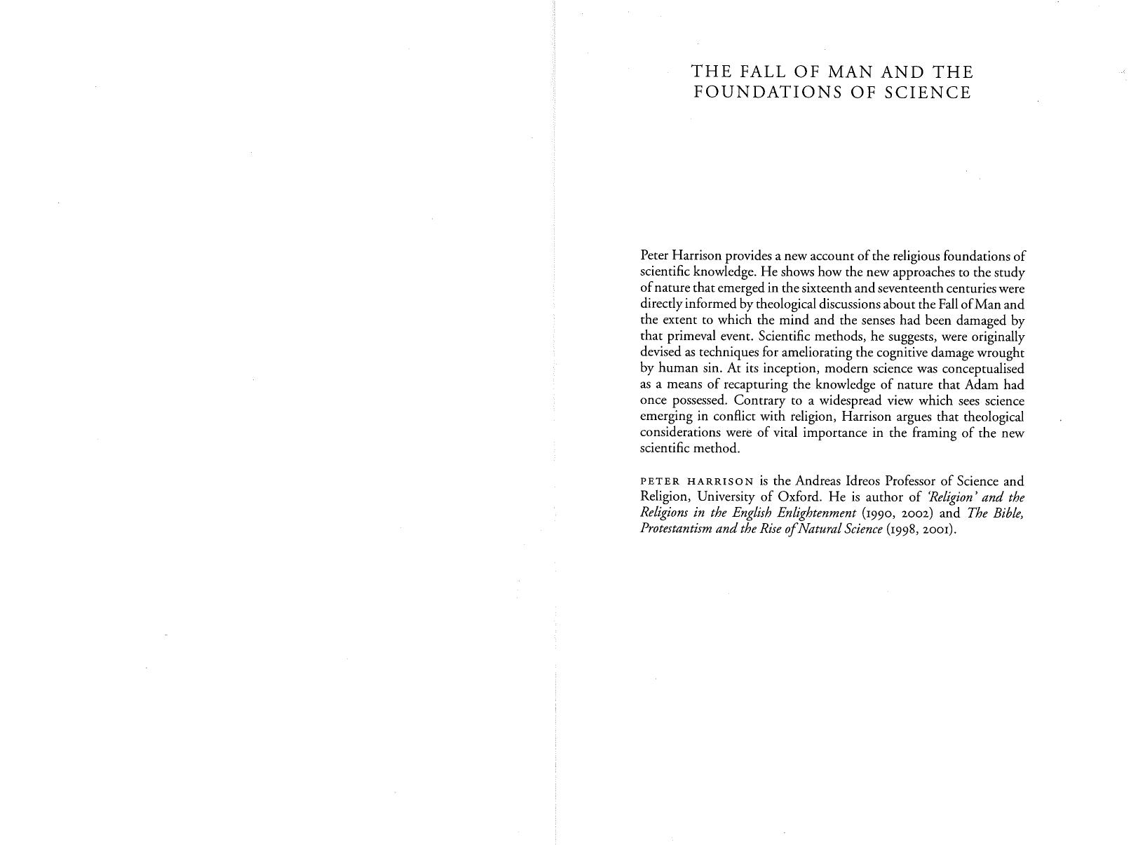 The Fall of Man and the Foundations of Science
